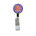 Teachers Aid Letter R Football GreenBlue & Orange Retractable Badge Reel TE889381